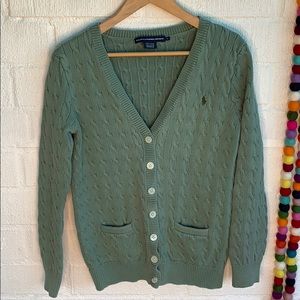 Ralph Lauren Sport Cable Knit Cardigan sz XL